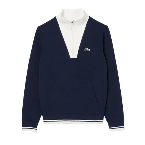 Áo Nỉ Nữ Lacoste Women's Tennis Heritage UV Protect Sweatshirt SF8634-51 HHW Màu Trắng - Xanh Size 34