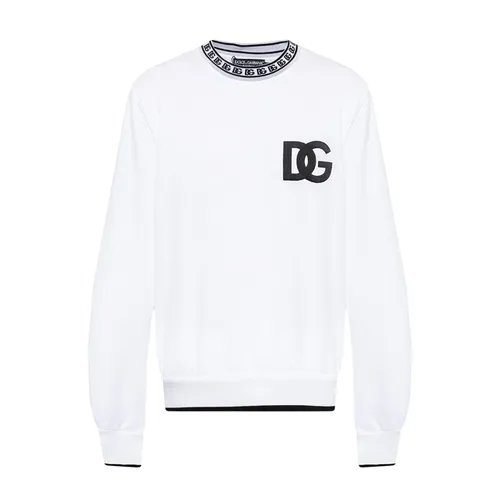 Áo Nỉ Sweater Nam Dolce & Gabbana D&G With Logo Sweatshirt G9ZK9Z FU7DU Màu Trắng Size 44