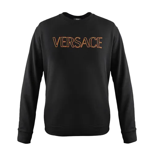 Áo Nỉ Sweater Nam Versace With Logo Printed Sweatshirt Crewneck 1011852 1A12063 2BX60 Màu Đen Size XS