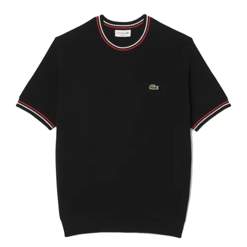 Áo Phông Nam Lacoste Slim Fit Stretch Mini Piqué Dress AH9301 DVI Màu Đen Size 2