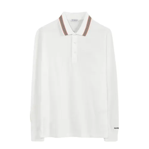 Áo Polo Dài Tay Nam Burberry LS Hartford ICS White 8111816 Màu Trắng Size M