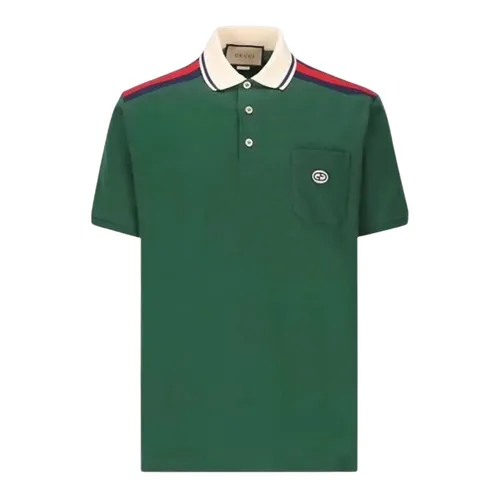 Áo Polo Nam Gucci Heavy Cotton Interlocking G 737656 XJF4V 3754 Màu Xanh Lá Size S