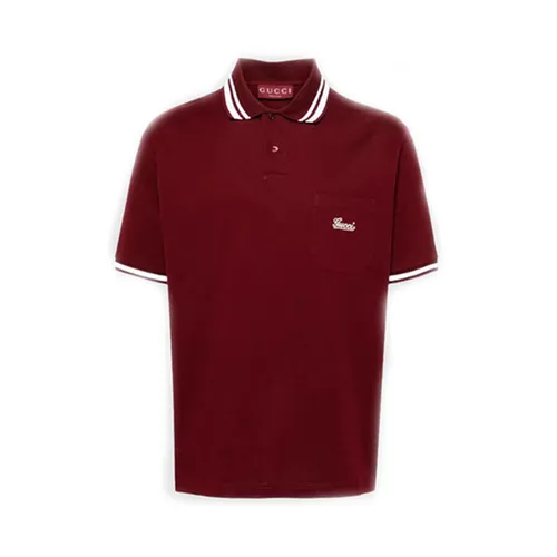 Áo Polo Nam Gucci Piquet In Rosso Ancora Stretch Cotton Logo-embroidered - 784422 XJGP6 6318 Màu Đỏ Size XS
