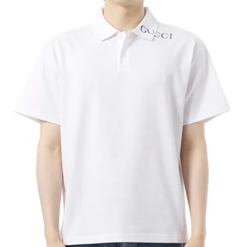 Áo Polo Nam Gucci Short Sleeved Pique Collar 806255 XJG14 9074 Màu Trắng Size XS