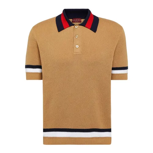 Áo Polo Nam Gucci With Gold-Toned Metal Buttons 787817 XKD21 2688 Màu Camel Size S