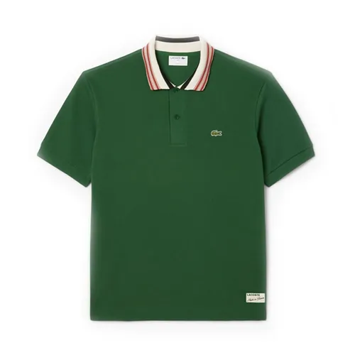Áo Polo Nam Lacoste French Made Classic Fit Stripe Collar PH5421 132 Màu Xanh Green Size 5
