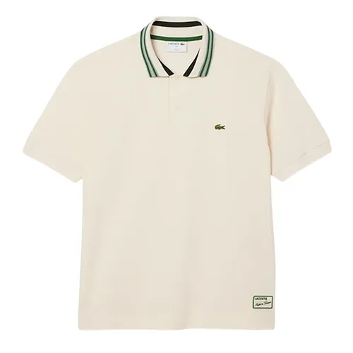 Áo Polo Nam Lacoste French Made Classic Fit Stripe Collar PH5421 XFJ Màu Be Nhạt Size 4