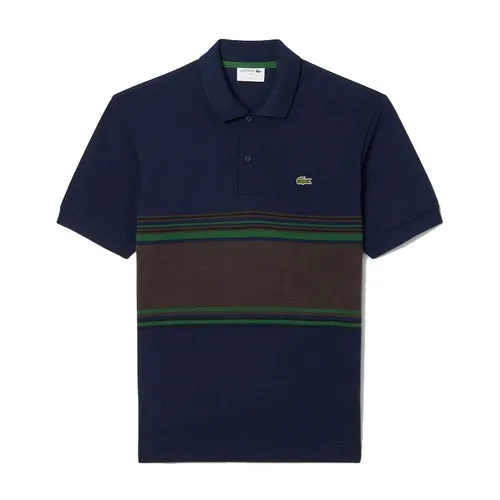 Áo Polo Nam Lacoste French Made Classic Fit Striped Polo Shirt PH5457 166 Màu Xanh Navy Size 3