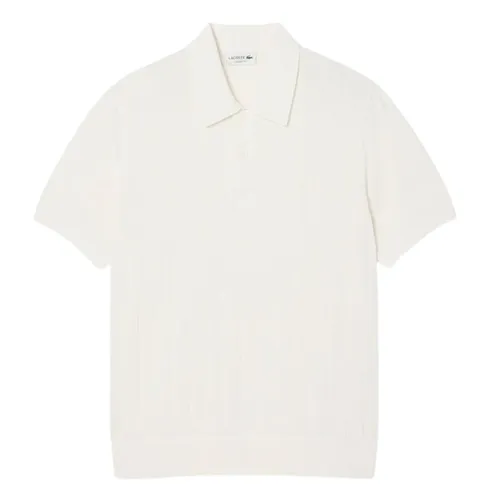 Áo Polo Nam Lacoste Men's Classic Collar Soft Ribbed Knit Sweater AH5339-70V Màu Trắng Size 3