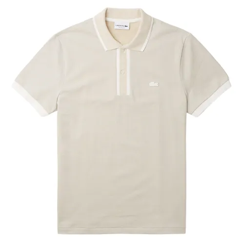 Áo Polo Nam Lacoste Men's Regular Fit Caviar Piqué White / Beige PH7359 I8P Màu Be Size 5