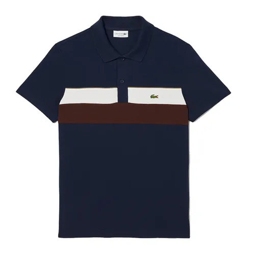 Áo Polo Nam Lacoste Regular Fit Colour Block Petit Piqué Shirt PH5918 6WZ Màu Xanh Navy Size 3