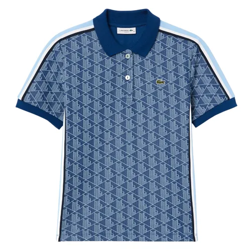 Áo Polo Nữ Lacoste Slim Fit Monogram DF3364-51-6LE Blue Màu Xanh Navy Size 38