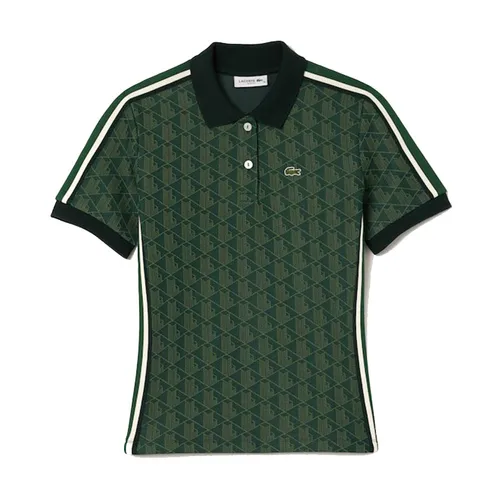 Áo Polo Nữ Lacoste Slim Fit Monogram DF3364-51-ICL Màu Xanh Green Size 36
