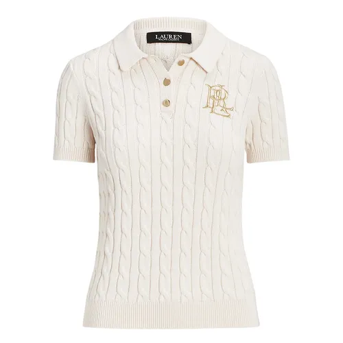 Áo Polo Nữ Ralph Lauren Cable Knit Cotton Sweater Mascarpone Cream Màu Kem&nbsp;Size S