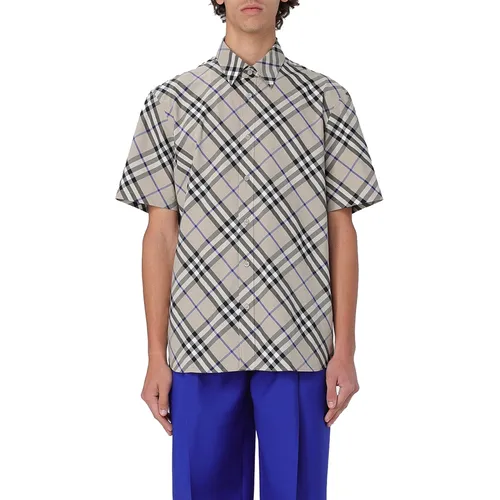 Áo Sơ Mi Nam Burberry Shirt Men 8087639 Màu Xám Kẻ Size S