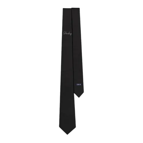 Cà Vạt Dior Signature Handwritten Tie Black Silk 54C1047B6018 902 Màu Đen