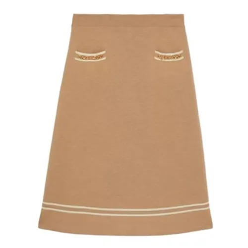 Chân Váy Gucci Brown Striped Knit Midi Skirt 766250 XKBNZ 2445 Màu Nâu Size XS