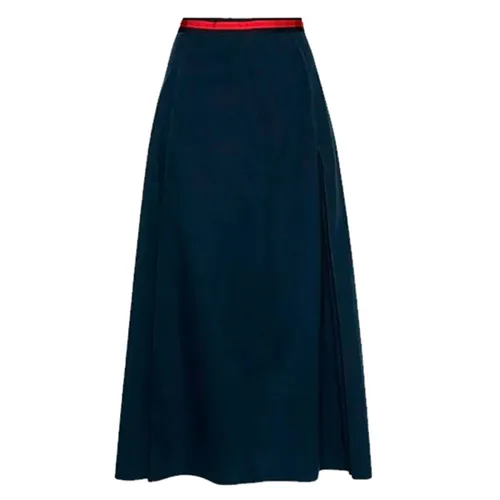 Chân Váy Gucci Poplin Web Skirt Dark Blue 695326 ZLC02 4486 Màu Xanh Đậm Size 38