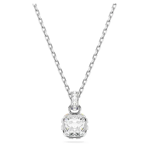 Dây Chuyền Nữ Swarovski Birthstone Pendant Square Cut April White Rhodium Plated 5651704 Màu Bạc Trắng