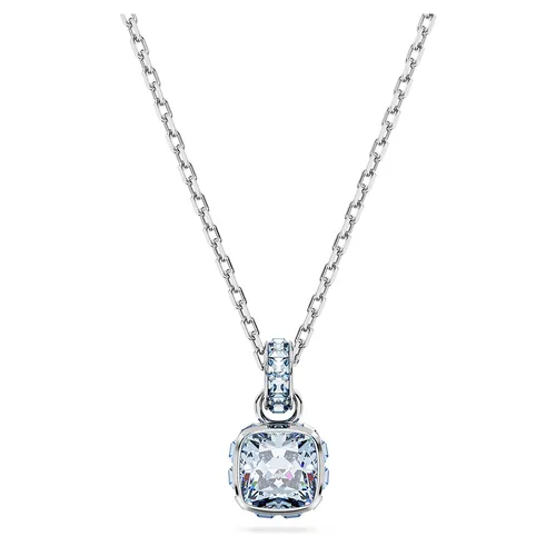 Dây Chuyền Nữ Swarovski Birthstone Pendant Square March Blue Rhodium Plated 5651794 Màu Xanh Nhạt