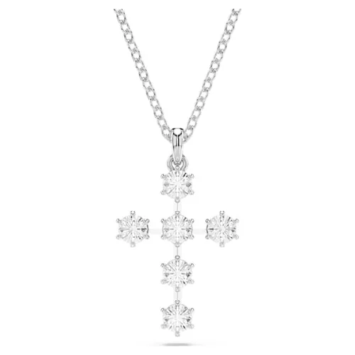 Dây Chuyền Nữ Swarovski Insigne Pendant Round Cut, Cross, White, Rhodium Plated 5675576 Màu Bạc