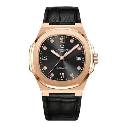 Đồng Hồ Nam Carnival 8160G-VH-DD-D Màu Đen - Vàng Hồng