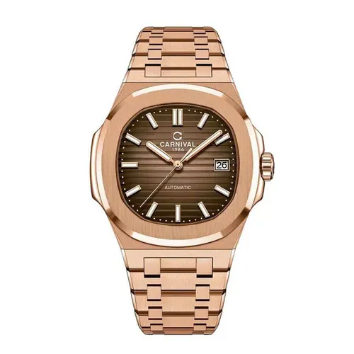 Đồng Hồ Nam Carnival Automatic 8108G1-VH-N Màu Vàng Hồng/Nâu