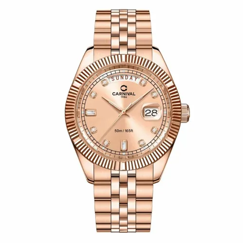 Đồng Hồ Nam Carnival Quartz 8190G-VH-NN Màu Vàng Hồng