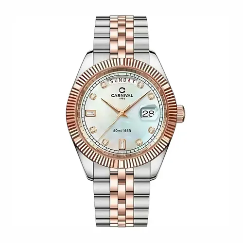 Đồng Hồ Nam Carnival Quartz Watch 8190G-CH-TK Màu Demi Mặt Trắng