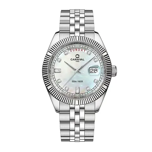 Đồng Hồ Nam Carnival Quartz Watch 8190G-VT-TK Màu Bạc/Trắng