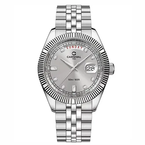 Đồng Hồ Nam Carnival Quartz Watch 8190G-VT-TX Màu Bạc