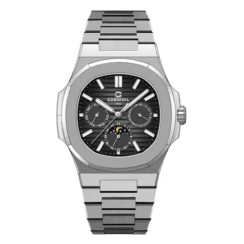 Đồng Hồ Nam Carnival Watch Automatic 8179G-VT-D Màu Bạc Đen