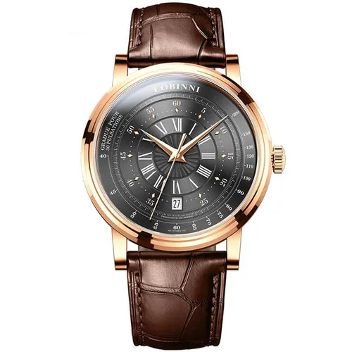 Đồng Hồ Nam Lobinni LB1018G-D2 Màu Nâu Vàng