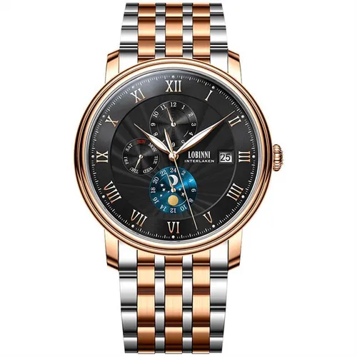 Đồng Hồ Nam Lobinni LB11023G-T3 Màu Bạc Phối Vàng Hồng