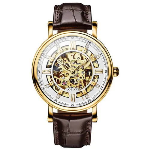 Đồng Hồ Nam Lobinni LB9010G-D1 Màu Nâu Vàng
