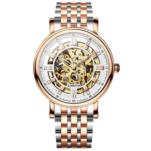 Đồng Hồ Nam Lobinni LB9010G-T3 Màu Bạc Phối Vàng Hồng