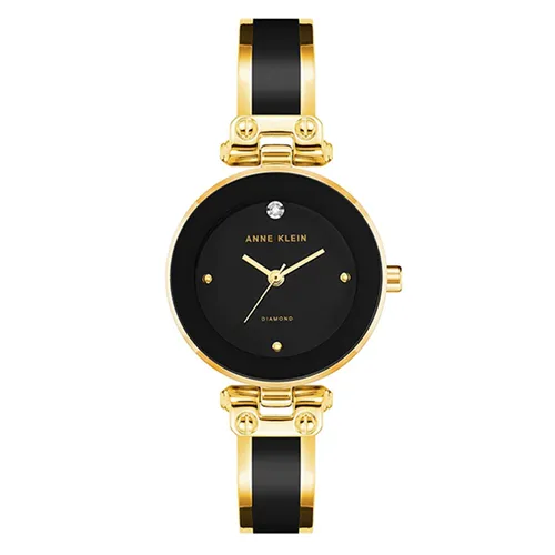 Đồng Hồ Nữ Anne Klein 1980BKGB Kiềng Lắc Màu Đen Vàng