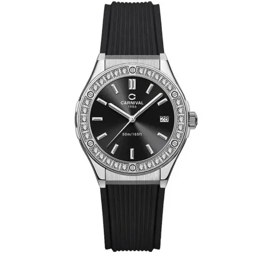 Đồng Hồ Nữ Carnival 34mm 8168L2-VT-DCS-D Màu Đen Bạc