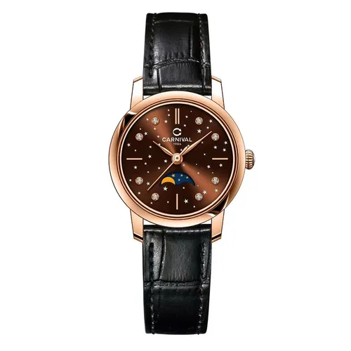 Đồng Hồ Nữ Carnival Quartz 8193L-VH-DD-N (8193L) Màu Nâu Đen