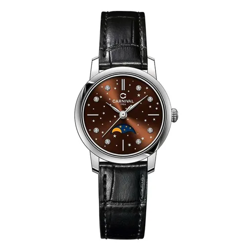 Đồng Hồ Nữ Carnival Quartz 8193L-VT-DD-N (8193L) Màu Nâu Đen