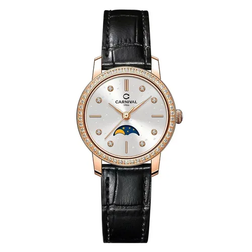 Đồng Hồ Nữ Carnival Quartz 8193L2-VH-DD-T (8193L2) Màu Đen - Bạc