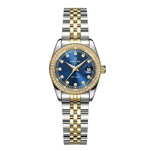 Đồng Hồ Nữ Carnival Quartz Watch 8131L2-CV-X Màu Demi Mặt Xanh