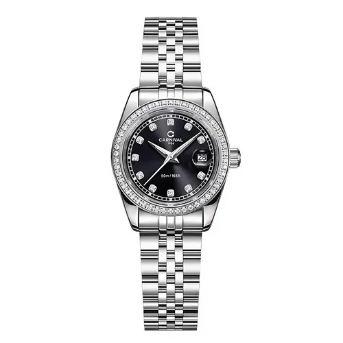 Đồng Hồ Nữ Carnival Quartz Watch 8131L2-VT-D Màu Bạc/Đen