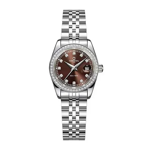 Đồng Hồ Nữ Carnival Quartz Watch 8131L2-VT-N Màu Bạc/Nâu