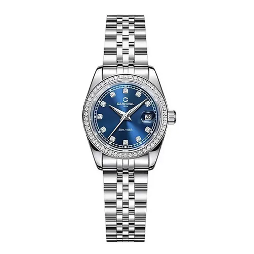 Đồng Hồ Nữ Carnival Quartz Watch 8131L2-VT-X Màu Bạc/Xanh