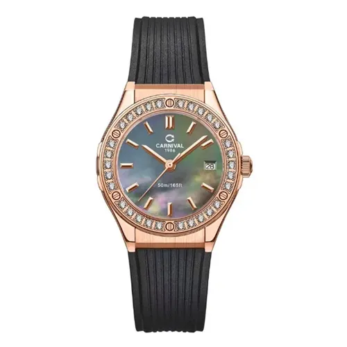 Đồng Hồ Nữ Carnival Quartz Watch 8168L2-VH-DCS-DK Màu Đen