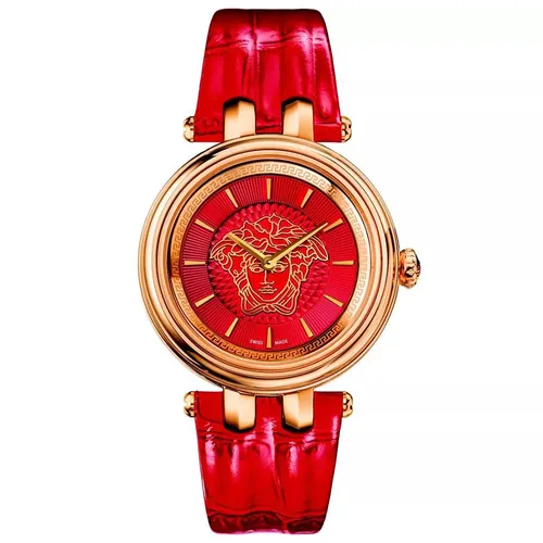 Đồng Hồ Nữ Versace KHAI Swiss Quartz Watch VQE100016 38mm Màu Đỏ