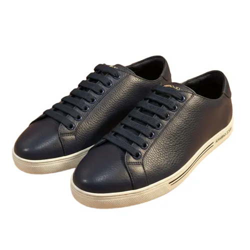 Giày Sneakers Nam Dolce & Gabbana D&G Navy Calf Leather Shoes CS1735 A8L37 Màu Xanh Navy Size 5