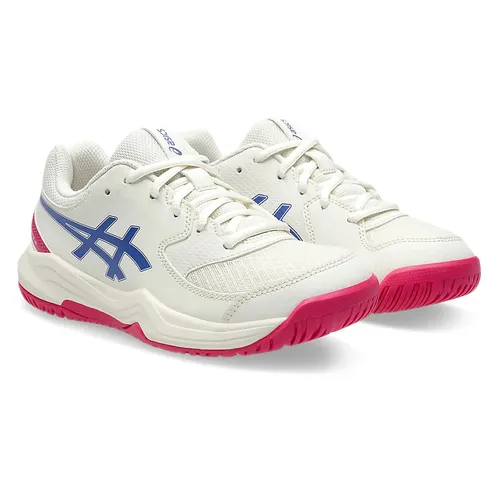 Giày Tennis/Pickleball Asics Gel-Dedicate 8 Cream Dark Cobalt (GS) 1044A077-105 Màu Trắng Size 37