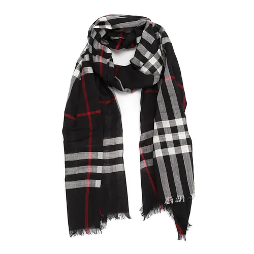 Khăn Choàng Burberry Wool And Silk Light Scarf Màu Đen